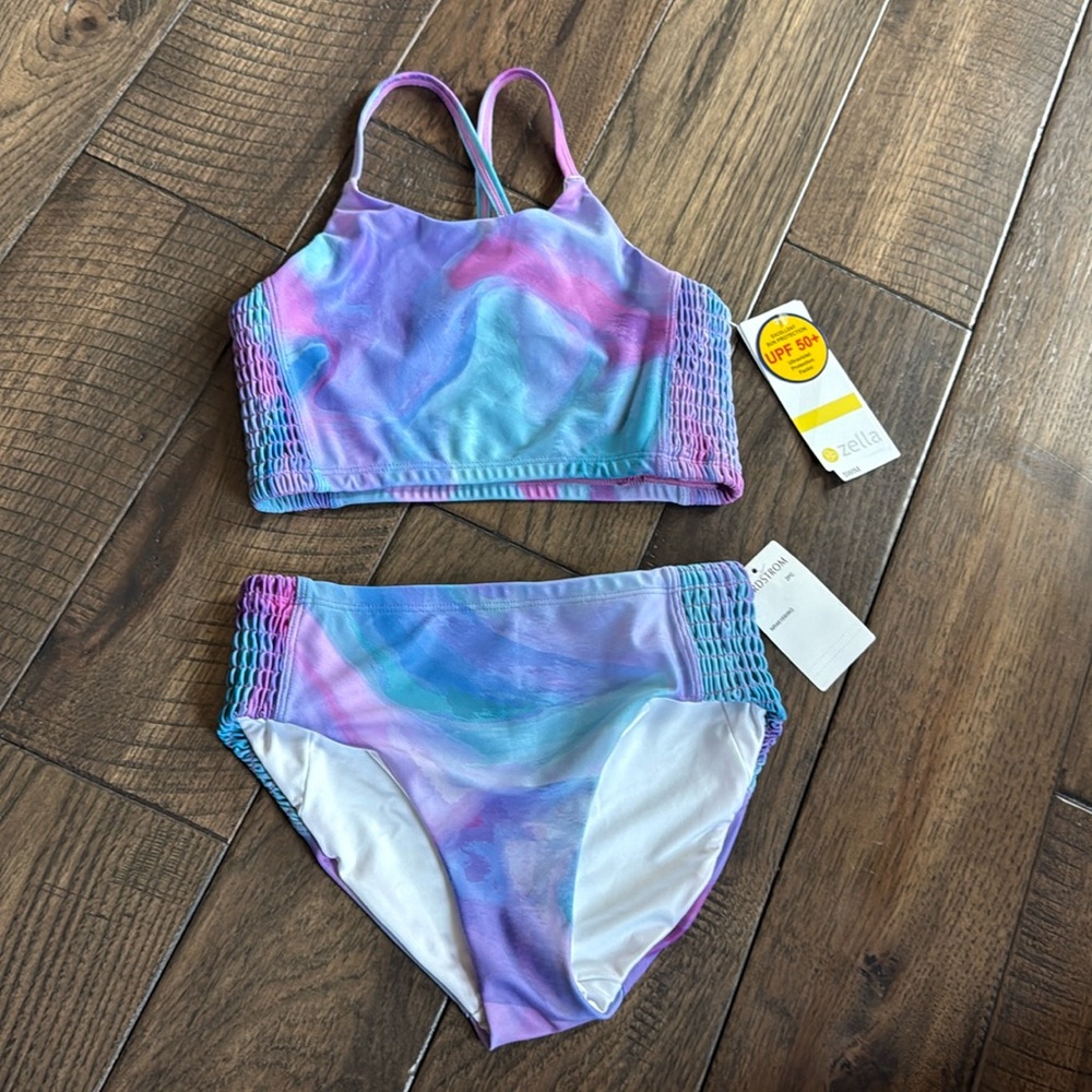 Z by Zella Girls‎ NWT blue purple 2 Piece Bikini 10